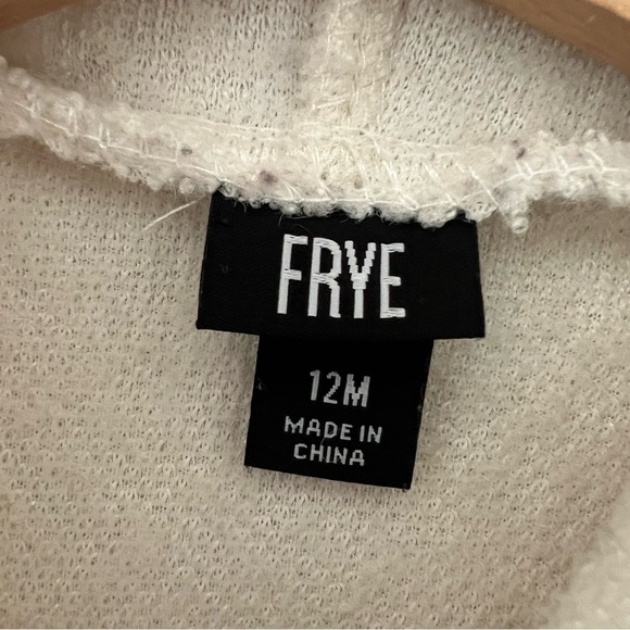FRYE Hooded Sherpa Fleece Toddlers Fluffy Pullover Ivory Hoodie 12 Months - Picture 6 of 8